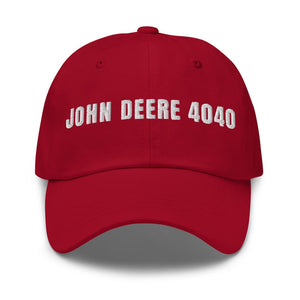 Furrow & Fields Cranberry John Deere 4040 | Classic Dad Hat Quality Farmers Merch