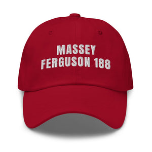 Furrow & Fields Cranberry Massey Ferguson 188 | Classic Dad Hat Quality Farmers Merch