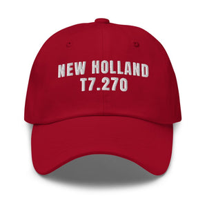 Furrow & Fields Cranberry New Holland T7.270 | Classic Dad Hat Quality Farmers Merch