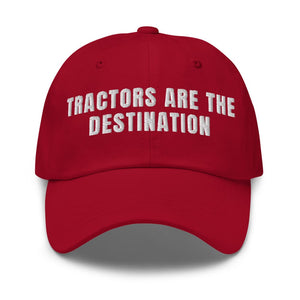 Furrow & Fields Cranberry Tractors Are the Destination | Classic Dad Hat Quality Farmers Merch