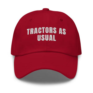 Furrow & Fields Cranberry Tractors as Usual | Classic Dad Hat Quality Farmers Merch