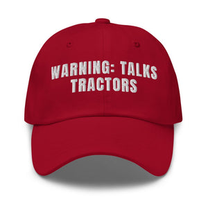 Furrow & Fields Cranberry Warning: Talks Tractors | Classic Dad Hat Quality Farmers Merch
