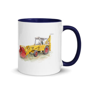 Furrow & Fields Dark Blue / 11 oz JCB 3C II Watercolor | Mug with Color Inside Quality Farmers Merch