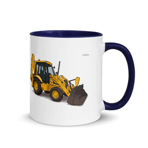 Furrow & Fields Dark Blue / 11 oz JCB 3CX Sitemaster Plus | Mug with Color Inside Quality Farmers Merch