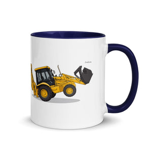 Furrow & Fields Dark Blue / 11 oz JCB 3CX Sitemaster SRS | Mug with Color Inside Quality Farmers Merch