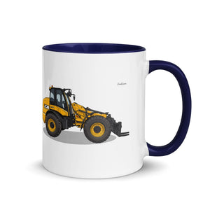 Furrow & Fields Dark Blue / 11 oz JCB TM420 | Mug with Color Inside Quality Farmers Merch