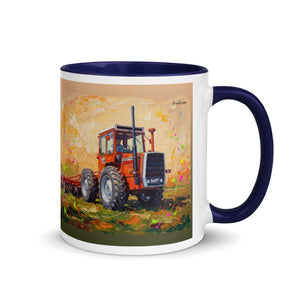 Furrow & Fields Dark Blue / 11 oz Massey Ferguson 1200 Splash Art | Mug with Color Inside Quality Farmers Merch