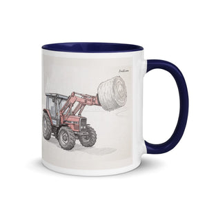 Furrow & Fields Dark Blue / 11 oz Massey Ferguson 3070 Autotronic Pencil Sketch | Mug with Color Inside Quality Farmers Merch
