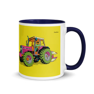 Furrow & Fields Dark Blue / 11 oz Massey Ferguson 375 Pop Art | Mug with Color Inside Quality Farmers Merch