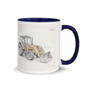 Furrow & Fields Dark Blue / 11 oz Massey Ferguson 50E Pencil Sketch | Mug with Color Inside Quality Farmers Merch