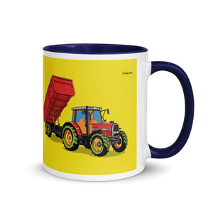 Furrow & Fields Dark Blue / 11 oz Massey Ferguson 6180 Pop Art | Mug with Color Inside Quality Farmers Merch