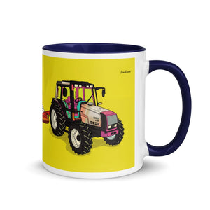 Furrow & Fields Dark Blue / 11 oz Valtra 6750 Pop Art | Mug with Color Inside Quality Farmers Merch