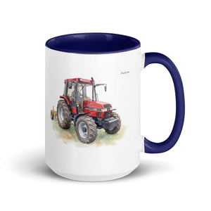 Furrow & Fields Dark Blue Case IH 4240 XL Pro Watercolor | 15 oz Mug with Color Inside Quality Farmers Merch