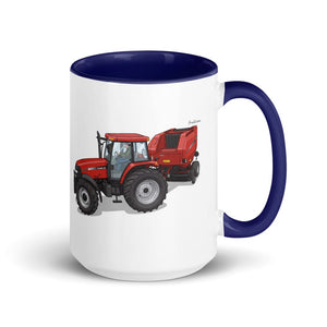 Furrow & Fields Dark Blue Case IH Maxxum MXM130 Illustration | 15 oz Mug with Color Inside Quality Farmers Merch