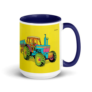 Furrow & Fields Dark Blue Ford 9700 Pop Art | 15 oz Mug with Color Inside Quality Farmers Merch