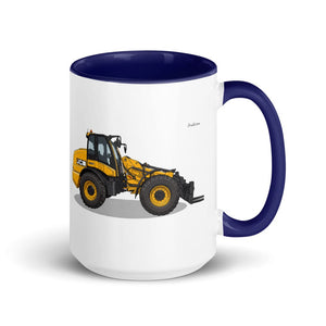 Furrow & Fields Dark Blue JCB TM420 | 15 oz Mug with Color Inside Quality Farmers Merch