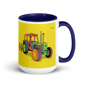 Furrow & Fields Dark Blue John Deere 4350 Pop Art | 15 oz Mug with Color Inside Quality Farmers Merch
