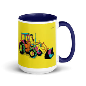Furrow & Fields Dark Blue Massey Ferguson 50E Pop Art | 15 oz Mug with Color Inside Quality Farmers Merch