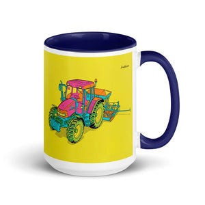 Furrow & Fields Dark Blue McCormick MC115 Pop Art | 15 oz Mug with Color Inside Quality Farmers Merch