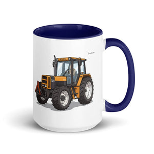 Furrow & Fields Dark Blue Renault 145.14 TX Illustration | 15 oz Mug with Color Inside Quality Farmers Merch
