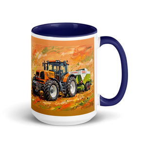 Furrow & Fields Dark Blue Renault Atles 926 RZ Splash Art | 15 oz Mug with Color Inside Quality Farmers Merch