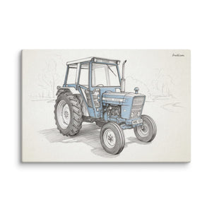 Furrow & Fields Ford 4600 Pencil Sketch | Canvas Quality Farmers Merch