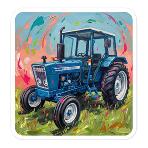 Furrow & Fields Ford 4600 Splash Art (Sky) | Bubble-free stickers Quality Farmers Merch