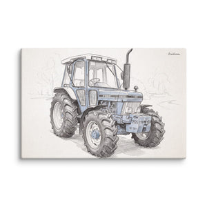 Furrow & Fields Ford 5610 Force II Pencil Sketch | Canvas Quality Farmers Merch
