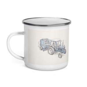 Furrow & Fields Ford 7600 Pencil Sketch | Enamel Mug Quality Farmers Merch