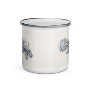 Furrow & Fields Ford 7600 Pencil Sketch | Enamel Mug Quality Farmers Merch