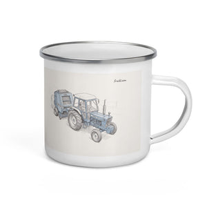 Furrow & Fields Ford 7600 Pencil Sketch | Enamel Mug Quality Farmers Merch