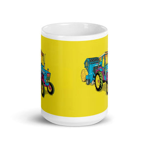 Furrow & Fields Ford 7600 Pop Art | White Glossy Mug Quality Farmers Merch