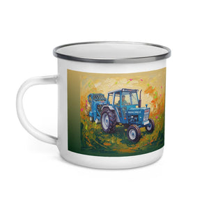 Furrow & Fields Ford 7600 Splash Art | Enamel Mug Quality Farmers Merch