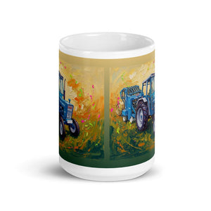 Furrow & Fields Ford 7600 Splash Art | White Glossy Mug Quality Farmers Merch