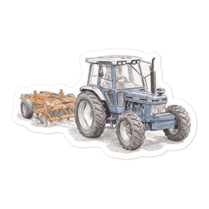 Furrow & Fields Ford 7810 Generation III Pencil Sketch | Bubble-free stickers Quality Farmers Merch