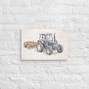 Furrow & Fields Ford 7810 Generation III Pencil Sketch | Canvas Quality Farmers Merch