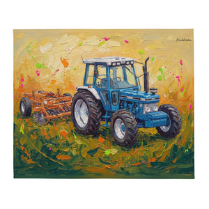 Furrow & Fields Ford 7810 Generation III Splash Art | Throw Blanket Quality Farmers Merch
