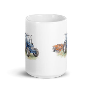 Furrow & Fields Ford 7810 Generation III Watercolor | White Glossy Mug Quality Farmers Merch