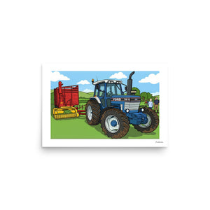 Furrow & Fields Poster Ford TW 15 + Silage Harvester | Poster Quality Farmers Merch