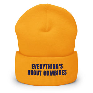 Furrow & Fields Gold Everything's About Combines | Cuffed Beanie Quality Farmers Merch