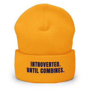 Furrow & Fields Gold Introverted. Until Combines. | Cuffed Beanie Quality Farmers Merch