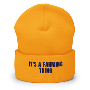 Furrow & Fields Gold It's A Farming Thing | Cuffed Beanie Quality Farmers Merch