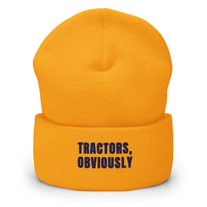 Furrow & Fields Gold Tractors, Obviously | Cuffed Beanie Quality Farmers Merch