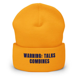 Furrow & Fields Gold Warning: Talks Combines | Cuffed Beanie Quality Farmers Merch