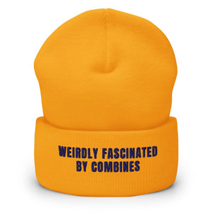 Furrow & Fields Gold Weirdly Fascinated by Combines | Cuffed Beanie Quality Farmers Merch