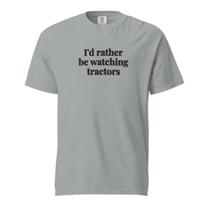 Furrow & Fields Granite / S I'd Rather Be Watching Tractors | Unisex Premium T-shirt Quality Farmers Merch