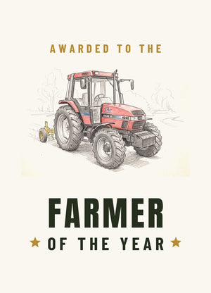 Furrow & Fields Greeting Card Farmer of the Year Case IH 4240 XL Pro Pencil Sketch | Greeting Card Quality Farmers Merch
