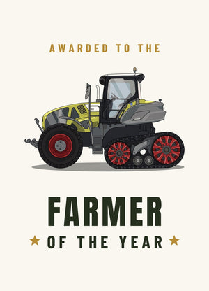 Furrow & Fields Greeting Card Farmer of the Year Claas Axion 900 Terra Trac | Greeting Card Quality Farmers Merch