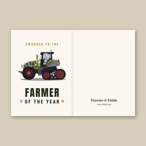 Furrow & Fields Greeting Card Farmer of the Year Claas Axion 900 Terra Trac | Greeting Card Quality Farmers Merch
