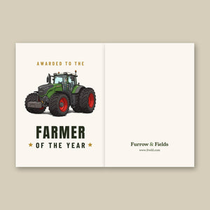 Furrow & Fields Greeting Card Farmer of the Year Fendt 1050 Vario Cartoon | Greeting Card Quality Farmers Merch